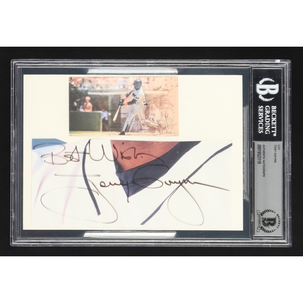 Tony Gwynn Signed Cut Inscribes "Best Wishes" (BGS) at PristineAuction.com
