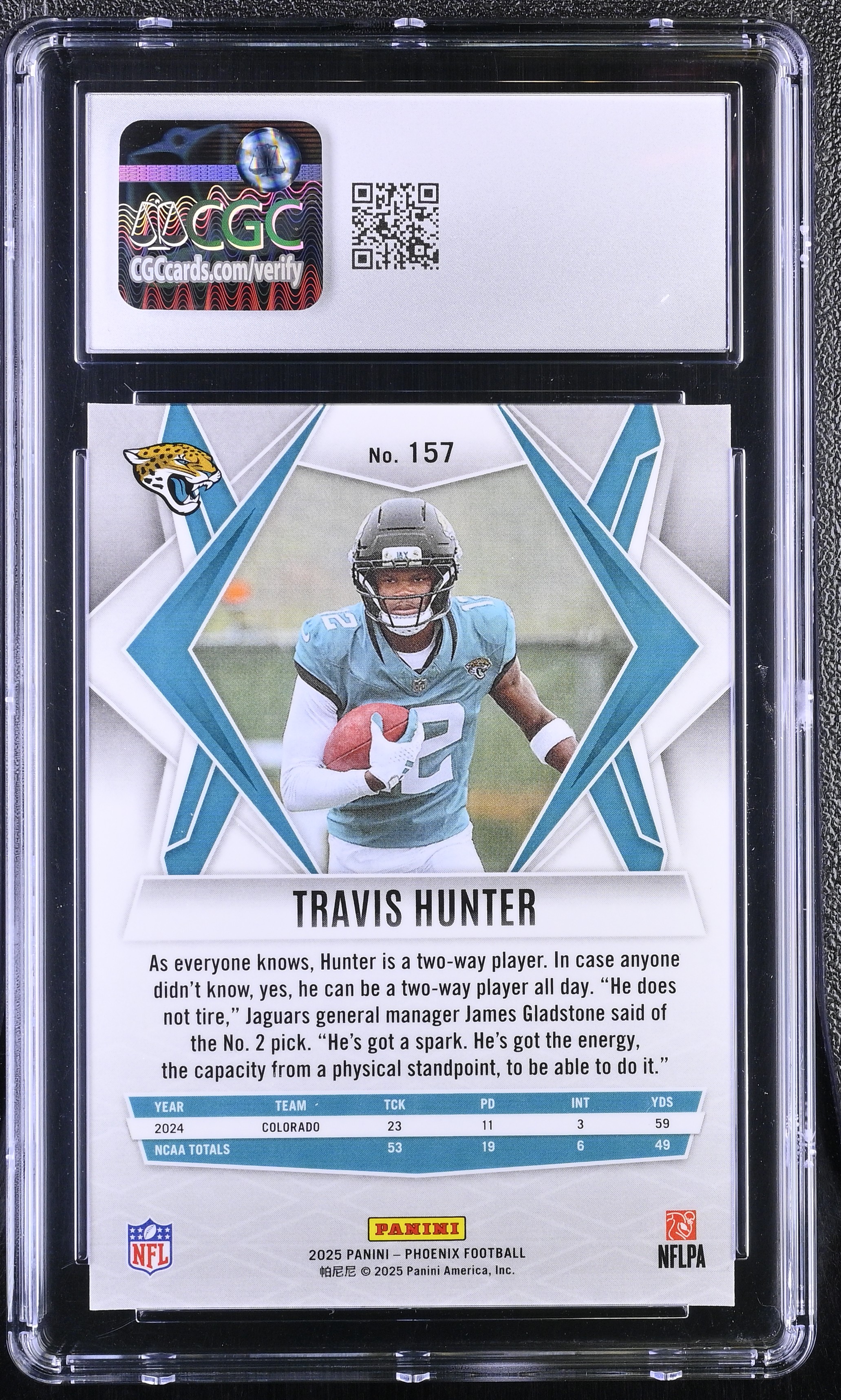 Travis Hunter 2025 Panini Phoenix #157 RC (CGC 8) at PristineAuction.com Travis Hunter 2025 Panini Phoenix #157 RC (CGC 8) at PristineAuction.com