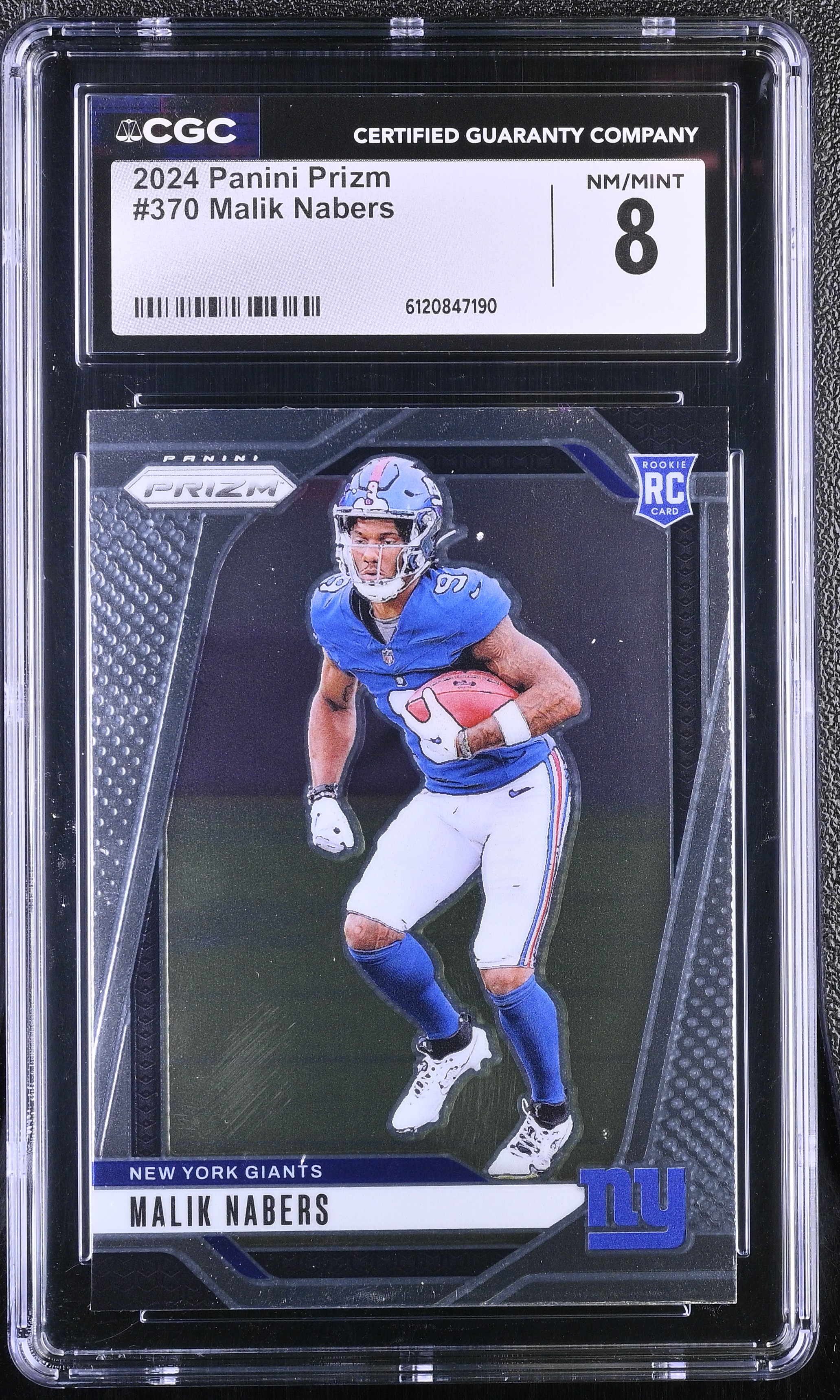 Malik Nabers 2024 Panini Prizm #370 RC (CGC 8) at PristineAuction.com Malik Nabers 2024 Panini Prizm #370 RC (CGC 8) at PristineAuction.com