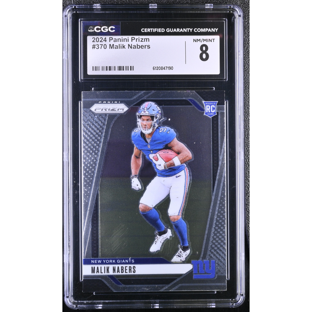 Malik Nabers 2024 Panini Prizm #370 RC (CGC 8) at PristineAuction.com