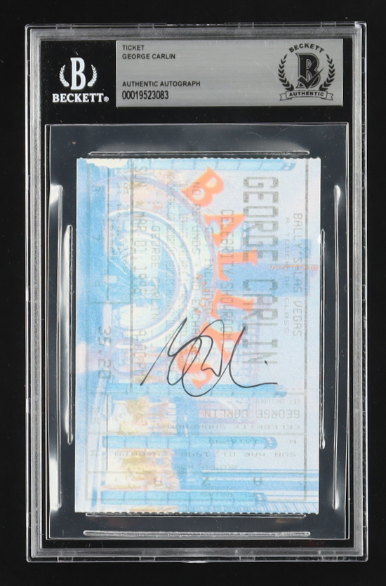 George Carlin Signed Bally's Las Vegas Comedy Show Ticket (BAS) at PristineAuction.com George Carlin Signed Bally's Las Vegas Comedy Show Ticket (BAS) at PristineAuction.com