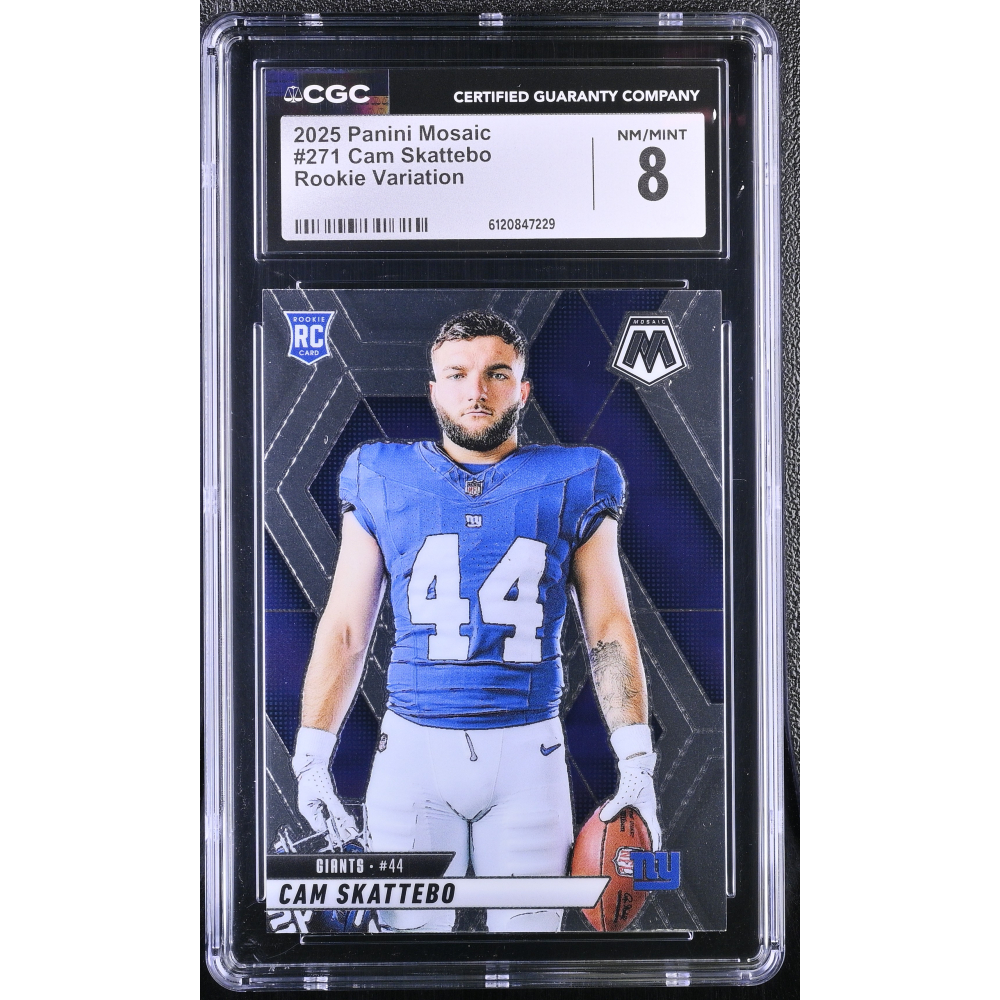 Cam Skattebo 2025 Panini Mosaic Rookie Variation #271 RC (CGC 8) at PristineAuction.com