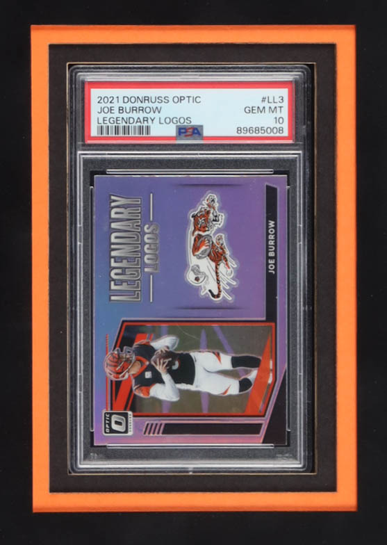 Joe Burrow Signed Bengals Custom Framed Authentic Nike Jersey with LED Display & (2) Photos & (2) (PSA) Graded Sports Cards (Fanatics) at PristineAuction.com Joe Burrow Signed Bengals Custom Framed Authentic Nike Jersey with LED Display & (2) Photos & (2) (PSA) Graded Sports Cards (Fanatics) at PristineAuction.com