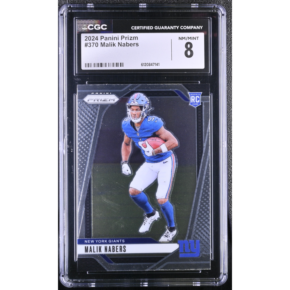 Malik Nabers 2024 Panini Prizm #370 RC (CGC 8) at PristineAuction.com