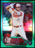 Mike Trout 2023 Topps Chrome Green Refractors #27 #62/99 at PristineAuction.com