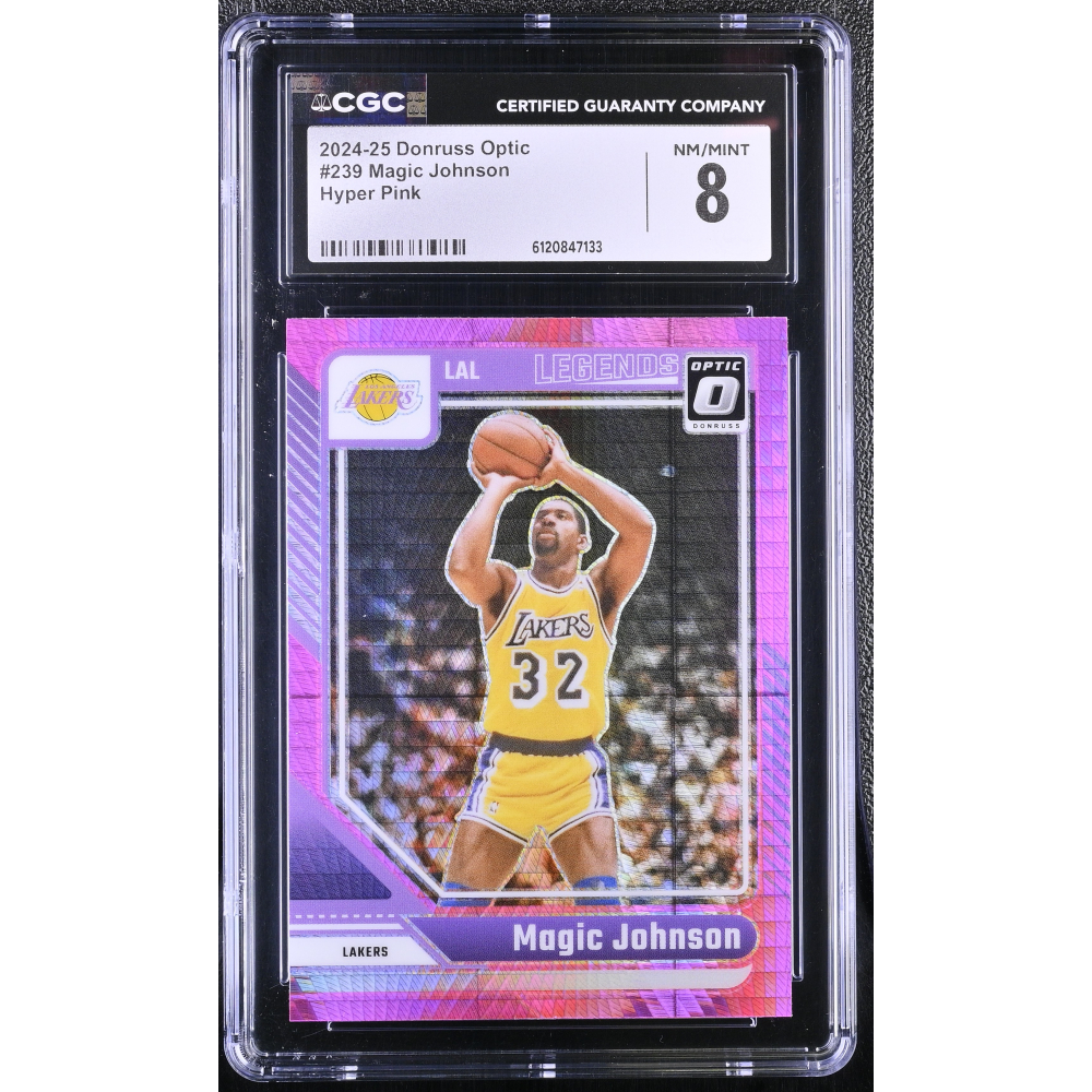 Magic Johnson 2024-25 Donruss Optic Hyper Pink #239 (CGC 8) at PristineAuction.com