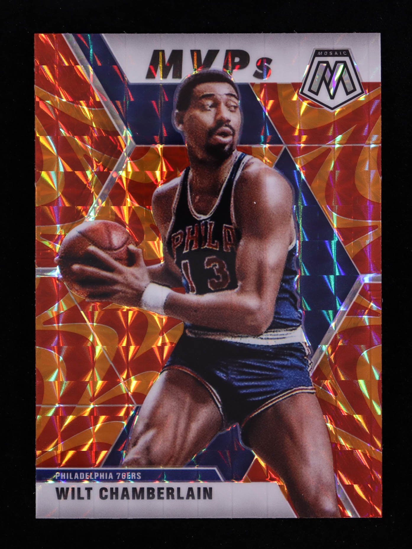 Wilt Chamberlain 2019-20 Panini Mosaic Mosaic Orange Reactive #300 MVP at PristineAuction.com Wilt Chamberlain 2019-20 Panini Mosaic Mosaic Orange Reactive #300 MVP at PristineAuction.com