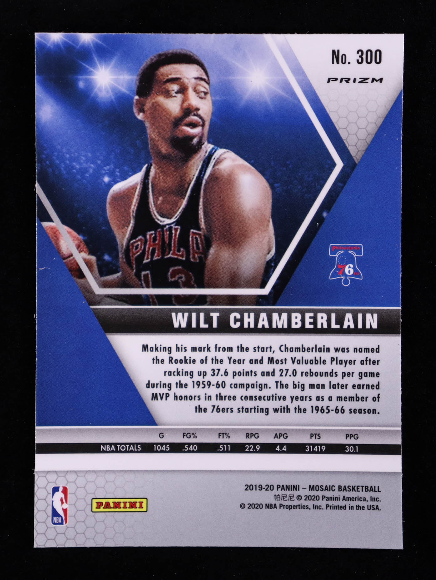 Wilt Chamberlain 2019-20 Panini Mosaic Mosaic Orange Reactive #300 MVP at PristineAuction.com Wilt Chamberlain 2019-20 Panini Mosaic Mosaic Orange Reactive #300 MVP at PristineAuction.com