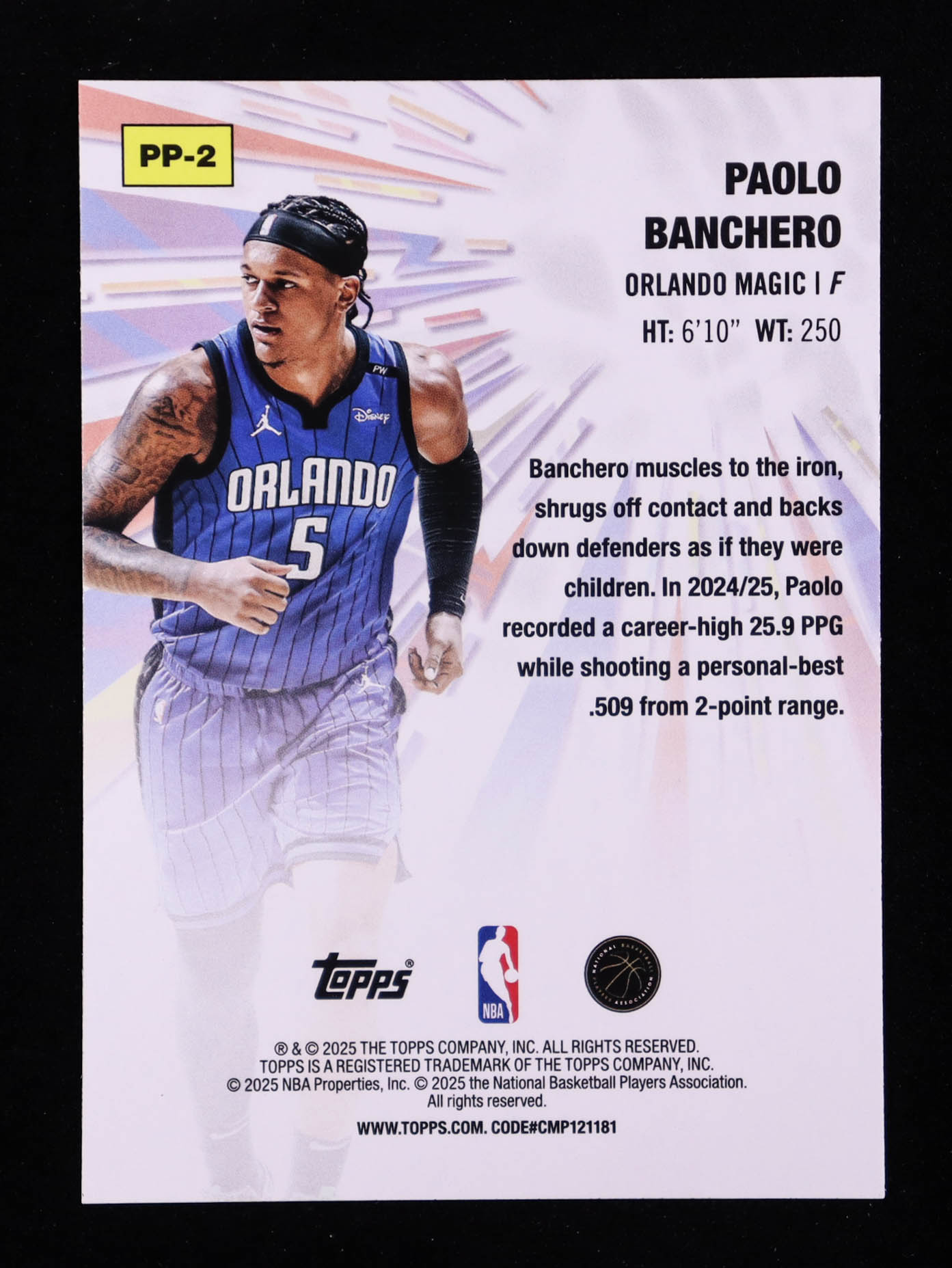 Paolo Banchero 2025-26 Topps Power Players #PP2 at PristineAuction.com Paolo Banchero 2025-26 Topps Power Players #PP2 at PristineAuction.com