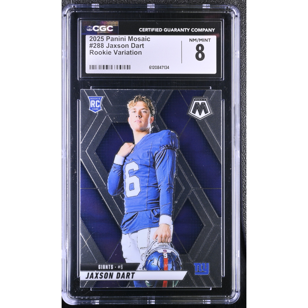 Jaxson Dart 2025 Panini Mosaic Rookie Variation #288 (CGC 8) at PristineAuction.com
