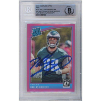 Dallas Goedert Signed 2018 Donruss Optic Pink RR #197 RC (BGS) at PristineAuction.com