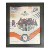 Astros 2022 World Series Champions LE Custom Framed Display with Piece of Game-Used Baseball at PristineAuction.com