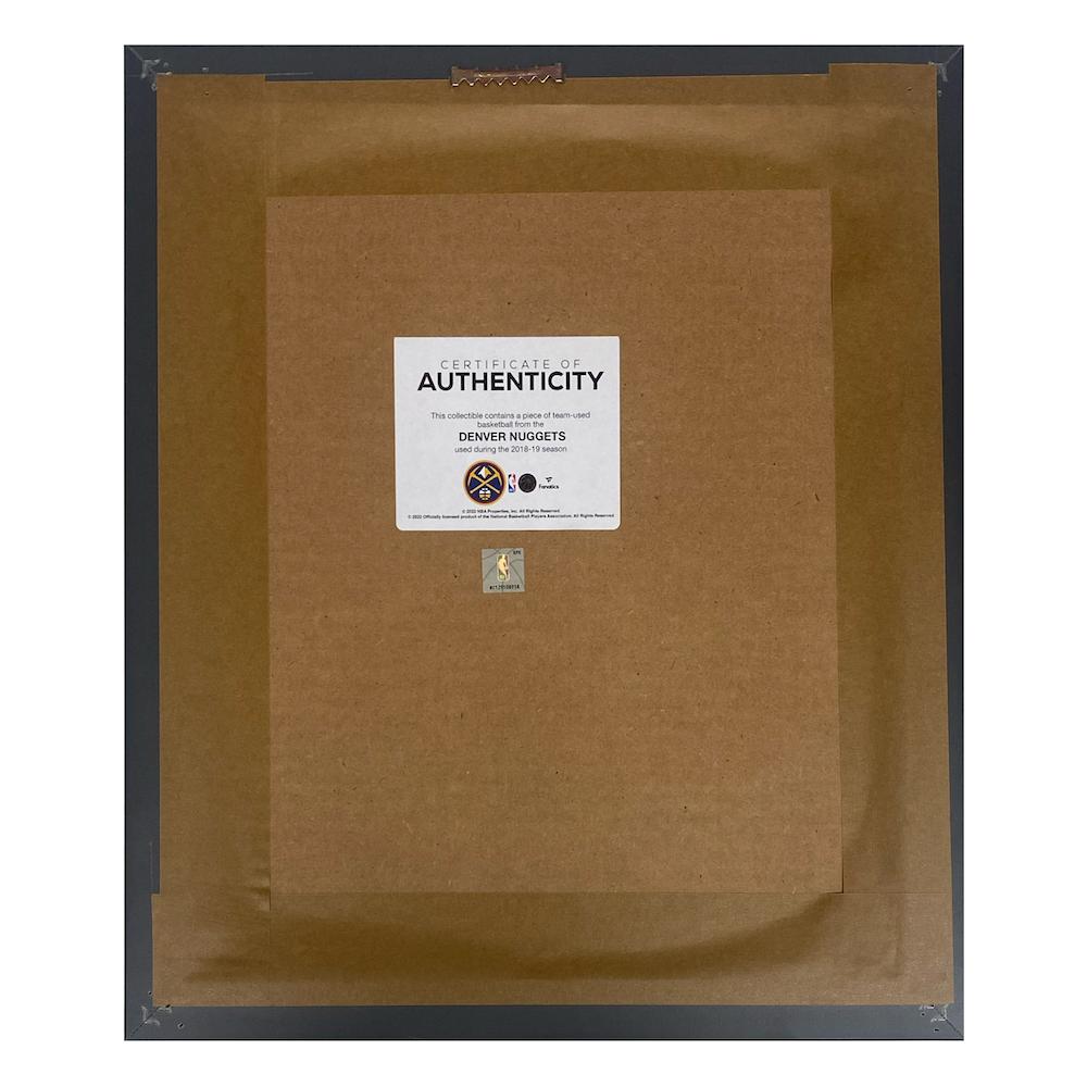 Nuggets LE NBA Champs Custom Framed Game-Used Basketball Piece Collage (Fanatics) at PristineAuction.com Nuggets LE NBA Champs Custom Framed Game-Used Basketball Piece Collage (Fanatics) at PristineAuction.com