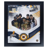 Nuggets LE NBA Champs Custom Framed Game-Used Basketball Piece Collage (Fanatics) at PristineAuction.com