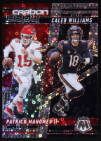 Caleb Williams / Patrick Mahomes II 2025 Panini Mosaic Carbon Copy No Huddle Silver #10 at PristineAuction.com