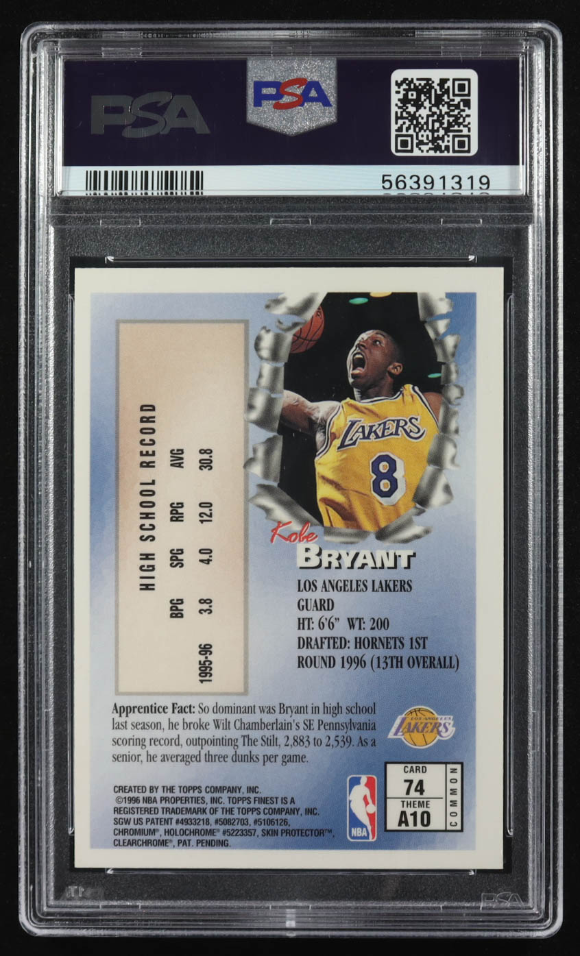 Kobe Bryant 1996-97 Topps Finest Bronze Apprentices #74 RC (PSA 7) at PristineAuction.com Kobe Bryant 1996-97 Topps Finest Bronze Apprentices #74 RC (PSA 7) at PristineAuction.com