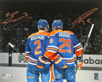 Leon Draisaitl & Evan Bouchard Signed Oilers 16x20 Photo (Fanatics) at PristineAuction.com