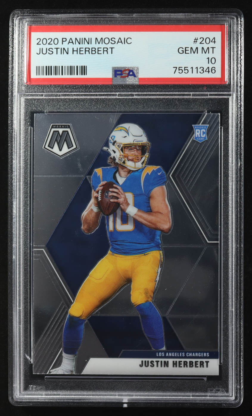 Justin Herbert 2020 Panini Mosaic #204 RC (PSA 10) at PristineAuction.com Justin Herbert 2020 Panini Mosaic #204 RC (PSA 10) at PristineAuction.com