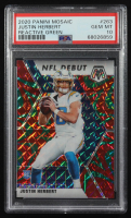Justin Herbert 2020 Panini Mosaic Reactive Green NFL Debut #263 RC (PSA 10) at PristineAuction.com
