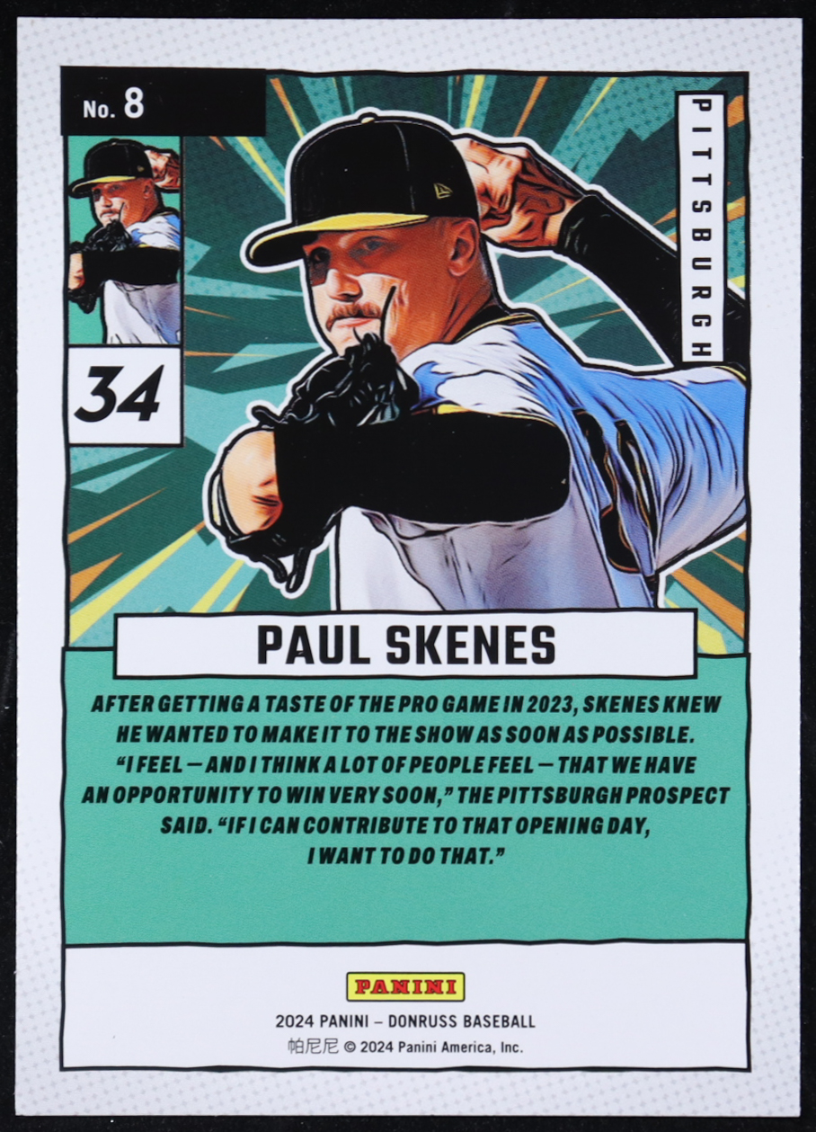 Paul Skenes 2024 Donruss Diamond Marvels #8 RC at PristineAuction.com Paul Skenes 2024 Donruss Diamond Marvels #8 RC at PristineAuction.com