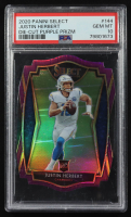 Justin Herbert 2020 Panini Select Premier Level Die-Cut Purple Prizm #144 RC (PSA 10) at PristineAuction.com