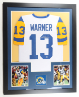 Kurt Warner Signed Custom Framed Jersey Display with Photos (Beckett) at PristineAuction.com