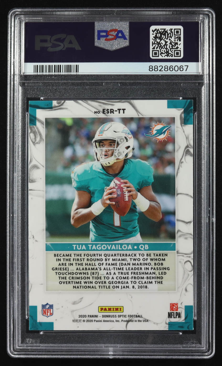Tua Tagovailoa 2020 Panini Donruss Optic Elite Series Rookies #ESR-TT RC (PSA 10) at PristineAuction.com Tua Tagovailoa 2020 Panini Donruss Optic Elite Series Rookies #ESR-TT RC (PSA 10) at PristineAuction.com