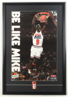 1992 "Michael Jordan Gatorade Slam Dunk" Custom Framed Bulls Photo Display with 1990 Gatorade Card at PristineAuction.com