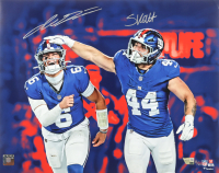 Jaxson Dart & Cam Skattebo Signed Giants 16x20 Photo (Fanatics) at PristineAuction.com