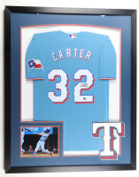 Evan Carter Signed Custom Framed Jersey Display with Photo (Beckett) at PristineAuction.com