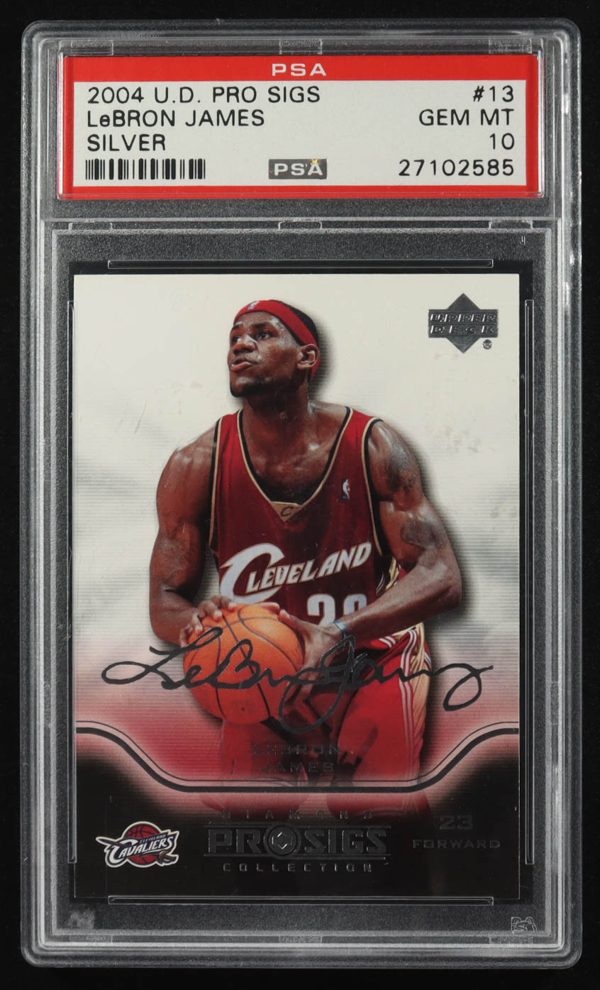 Lebron James 2004 Upper Deck Pro Sigs Collection Silver #13 RC (PSA 10) at PristineAuction.com Lebron James 2004 Upper Deck Pro Sigs Collection Silver #13 RC (PSA 10) at PristineAuction.com