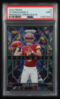 Jayden Daniels 2024 Panini Prizm Prizmatic Green Wave #3 RC (PSA 9) at PristineAuction.com