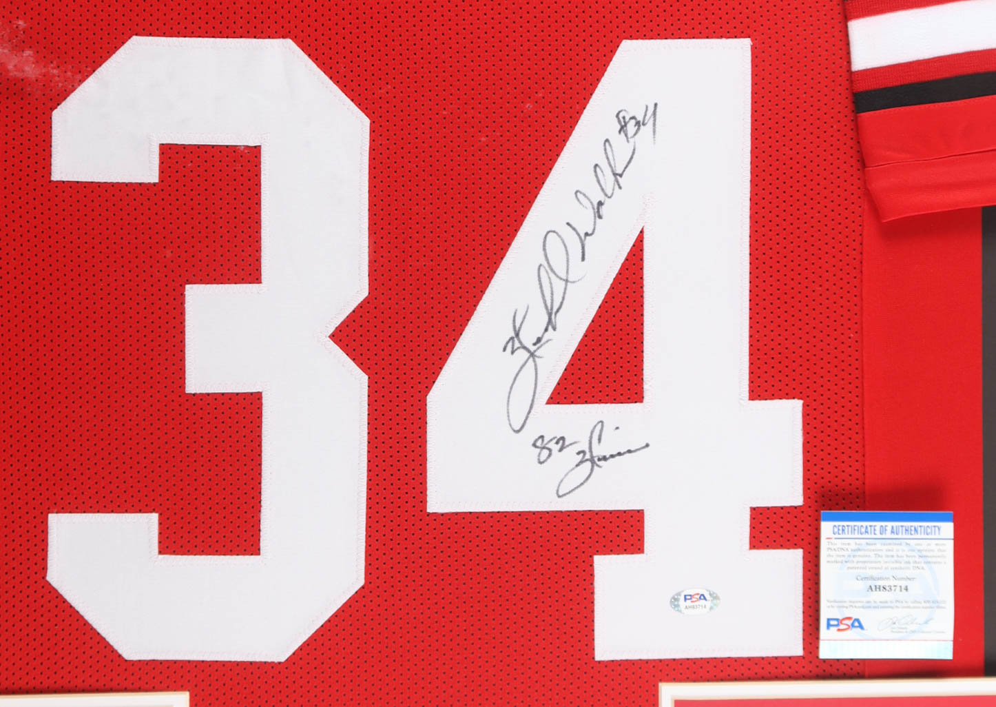 Herschel Walker Signed Custom Framed Jersey Display Inscribed "82 Heisman" with Photos (PSA) at PristineAuction.com Herschel Walker Signed Custom Framed Jersey Display Inscribed "82 Heisman" with Photos (PSA) at PristineAuction.com