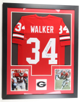 Herschel Walker Signed Custom Framed Jersey Display Inscribed "82 Heisman" with Photos (PSA) at PristineAuction.com