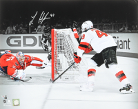 Luke Hughes Signed Devils 16x20 Photo (Fanatics) at PristineAuction.com