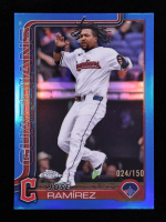 Jose Ramirez 2025 Topps Chrome Blue Refractors #12 #024/150 at PristineAuction.com