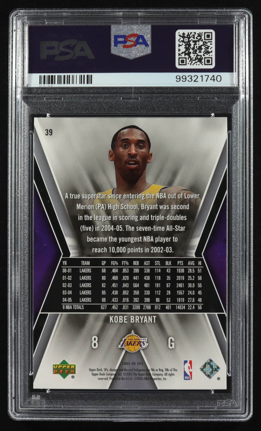 Kobe Bryant 2005 Upper Deck SPx #39 (PSA 9) at PristineAuction.com Kobe Bryant 2005 Upper Deck SPx #39 (PSA 9) at PristineAuction.com
