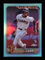 Jung Hoo Lee 2024 Topps Chrome Aqua Refractors #201 #28/199 RC at PristineAuction.com