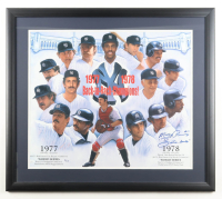 Mickey Rivers Signed LE Yankees "1977 & 1978 Back-to-Back Champions" commemorative Custom Framed Print Display Inscribed "Boston Sucks" (JSA) at PristineAuction.com