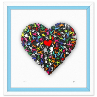 "Dancers" LE 20x20 Custom Framed 3D Multi-Layered Woodcut by Patricia Govezensky (Artova) at PristineAuction.com