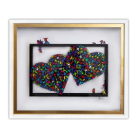 "Me & You" LE 20x24 Custom Framed 3D Multi-Layered Woodcut by Patricia Govezensky (Artova) at PristineAuction.com