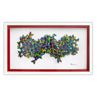 "Tide" LE 14x24 Custom Framed 3D Multi-Layered Woodcut by Patricia Govezensky (Artova) at PristineAuction.com