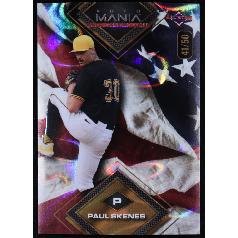 Paul Skenes 2024 Wild Card Automania American All-Star Diamond Stars & Stripes Lava #AMADPS #41/50 RC at PristineAuction.com