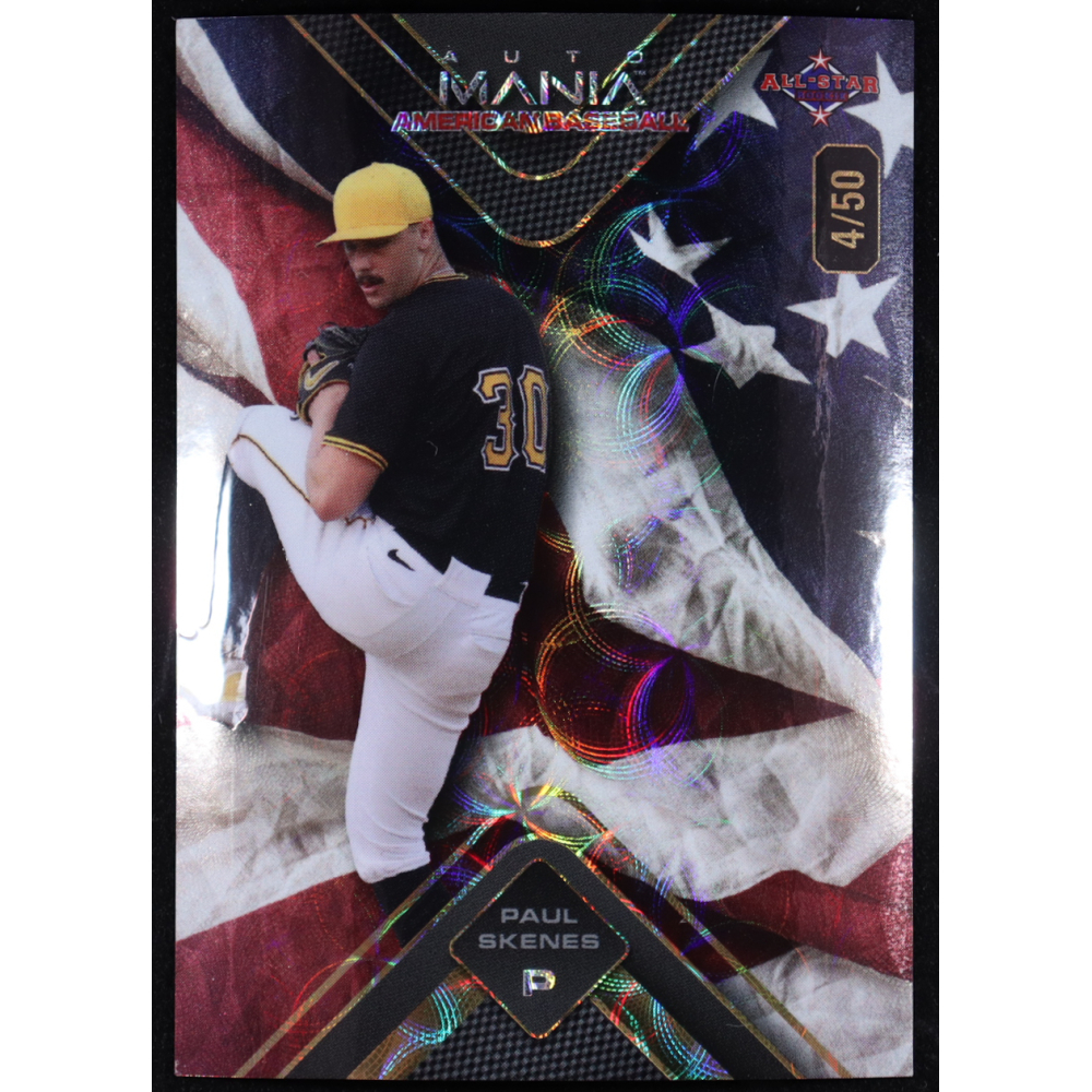 Paul Skenes 2024 Wild Card Automania American All-Star Triangle Stars & Stripes Kaleidoscope #AMATPS #4/50 RC at PristineAuction.com