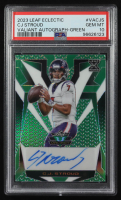 CJ Stroud 2023 Leaf Eclectic Valiant Autograph Green XRC #VA-CJS RC #1/5 (PSA 10) at PristineAuction.com