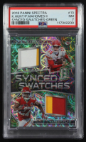 Kareem Hunt / Patrick Mahomes II 2018 Panini Spectra Synced Swatches Green #13 #04/50 (PSA 7) at PristineAuction.com
