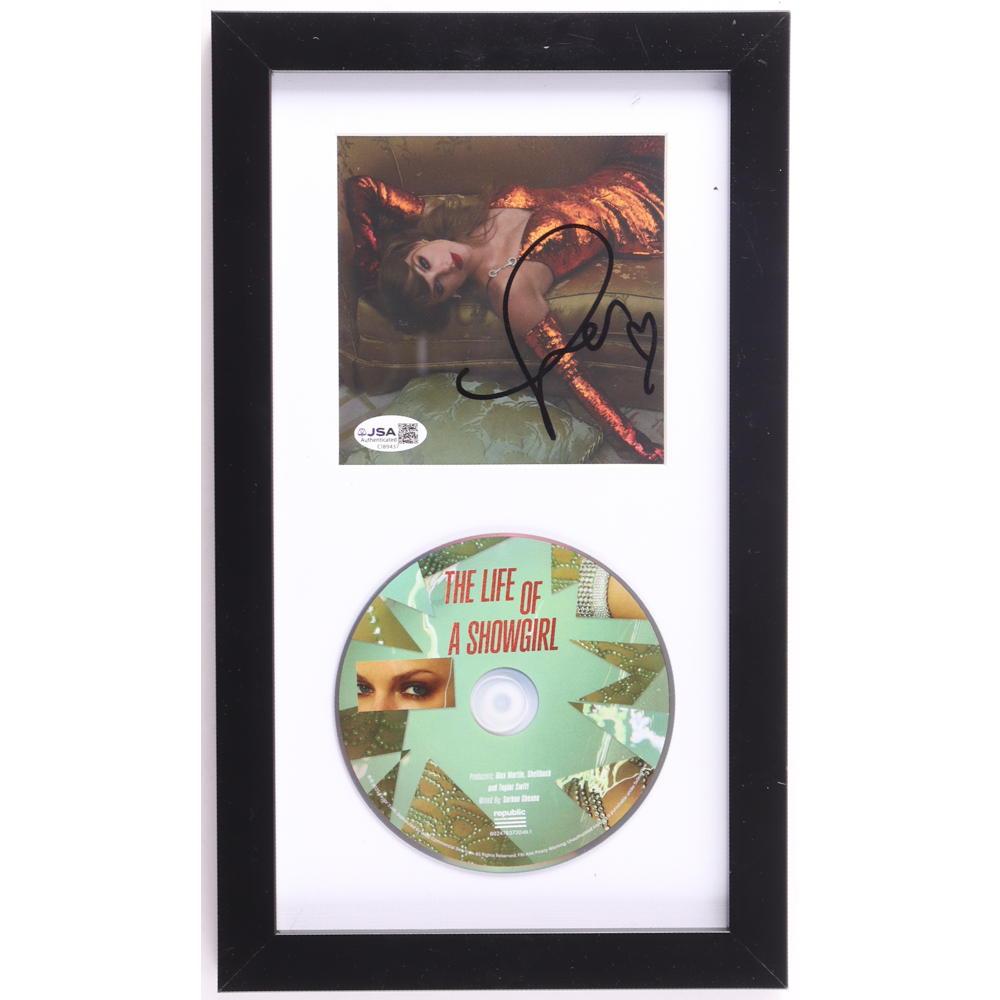 Taylor Swift Signed "The Life of a Showgirl" Custom Framed CD Insert Display with CD (JSA) at PristineAuction.com