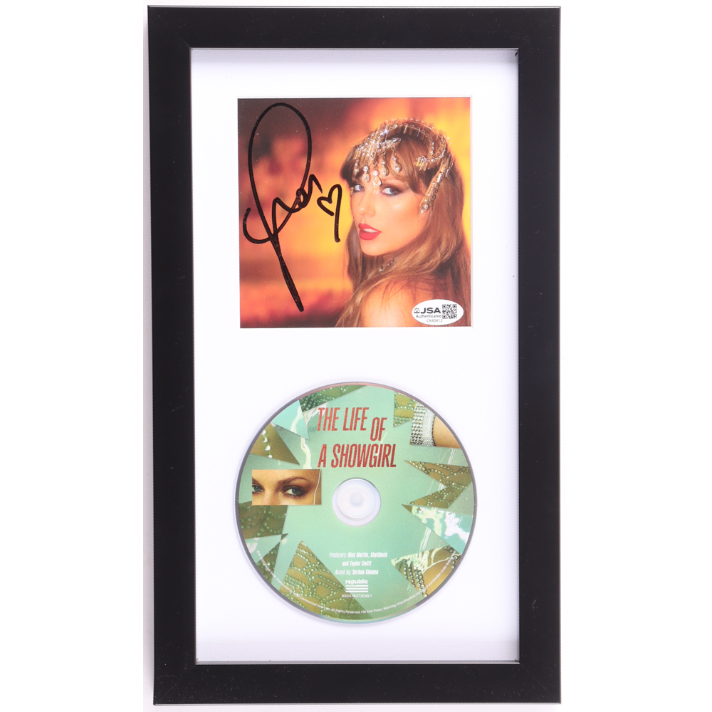 Taylor Swift Signed "The Life of a Showgirl" Custom Framed CD Insert Display with CD (JSA) at PristineAuction.com
