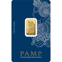 Set of (2) PAMP Suisse 5g 999.9 Fine Gold Bullion Bar at PristineAuction.com
