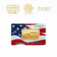 PAMP America the Free Bald Eagle 1 oz 999.9 Fine Gold Bullion Bar at PristineAuction.com